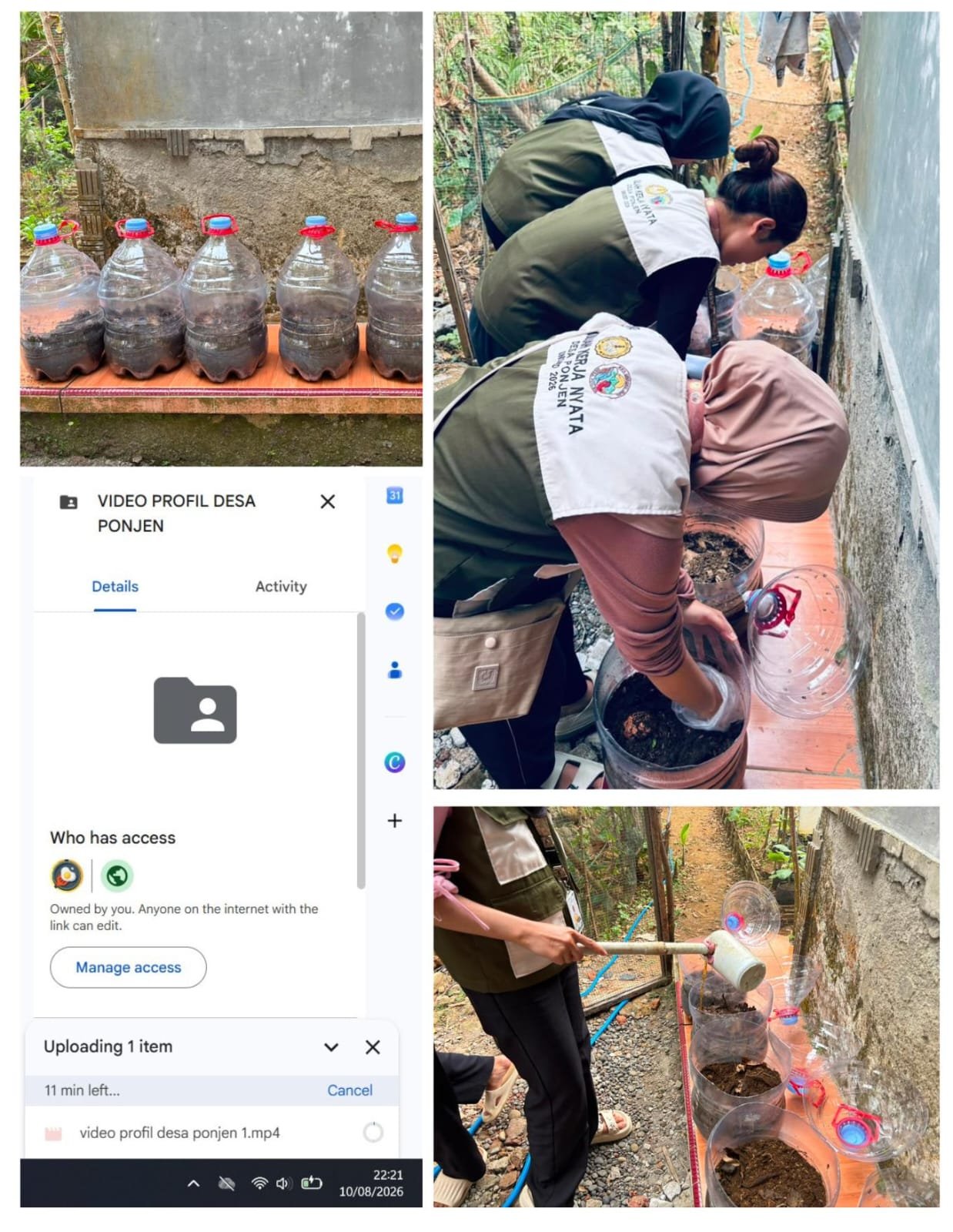 Pemantauan Pupuk Kompos dan Upload Video Profil Desa