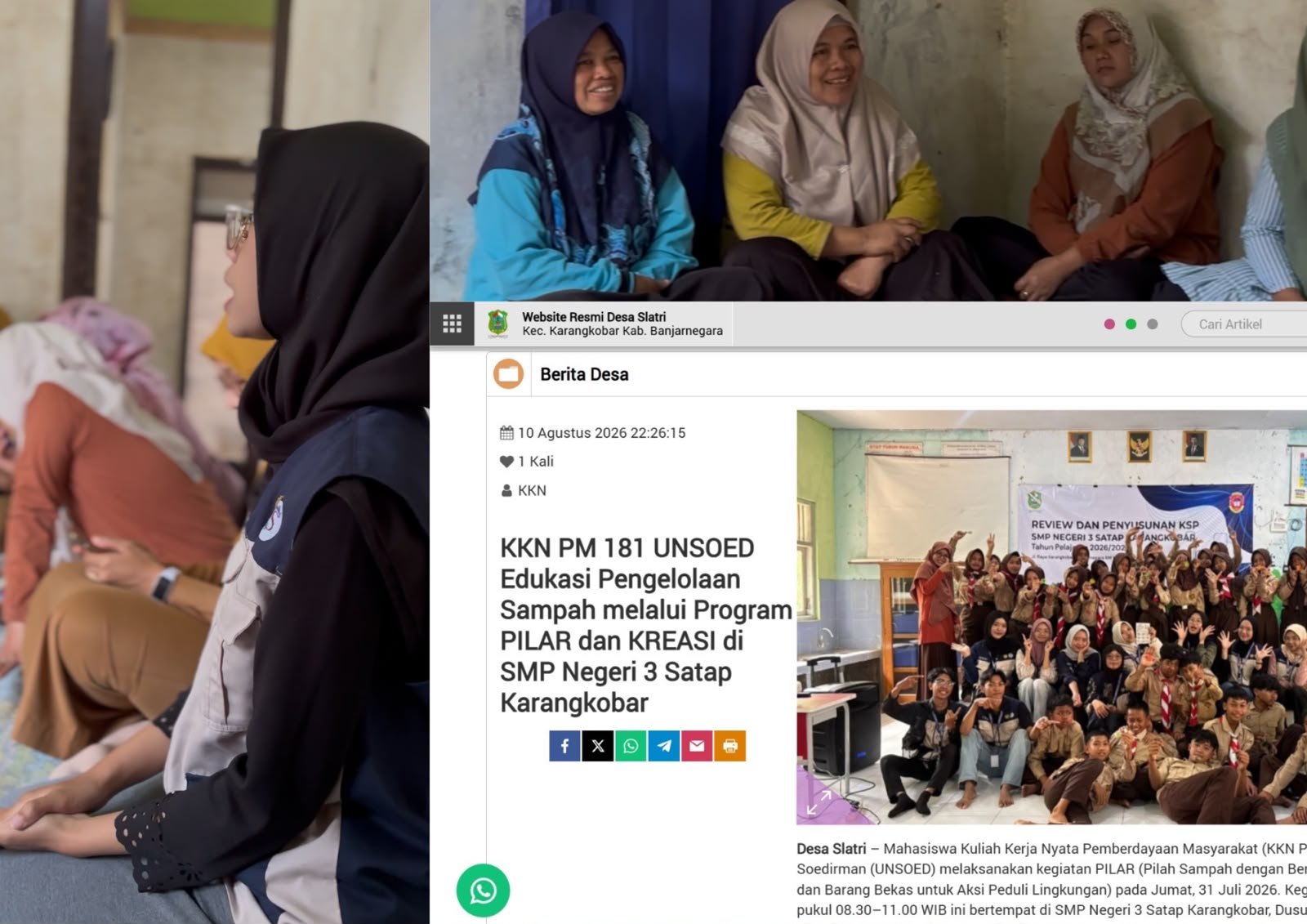 Training of Trainer Kader Posyandu Desa Slatri dan Update Artikel Web Pemerintah Desa Slatri
