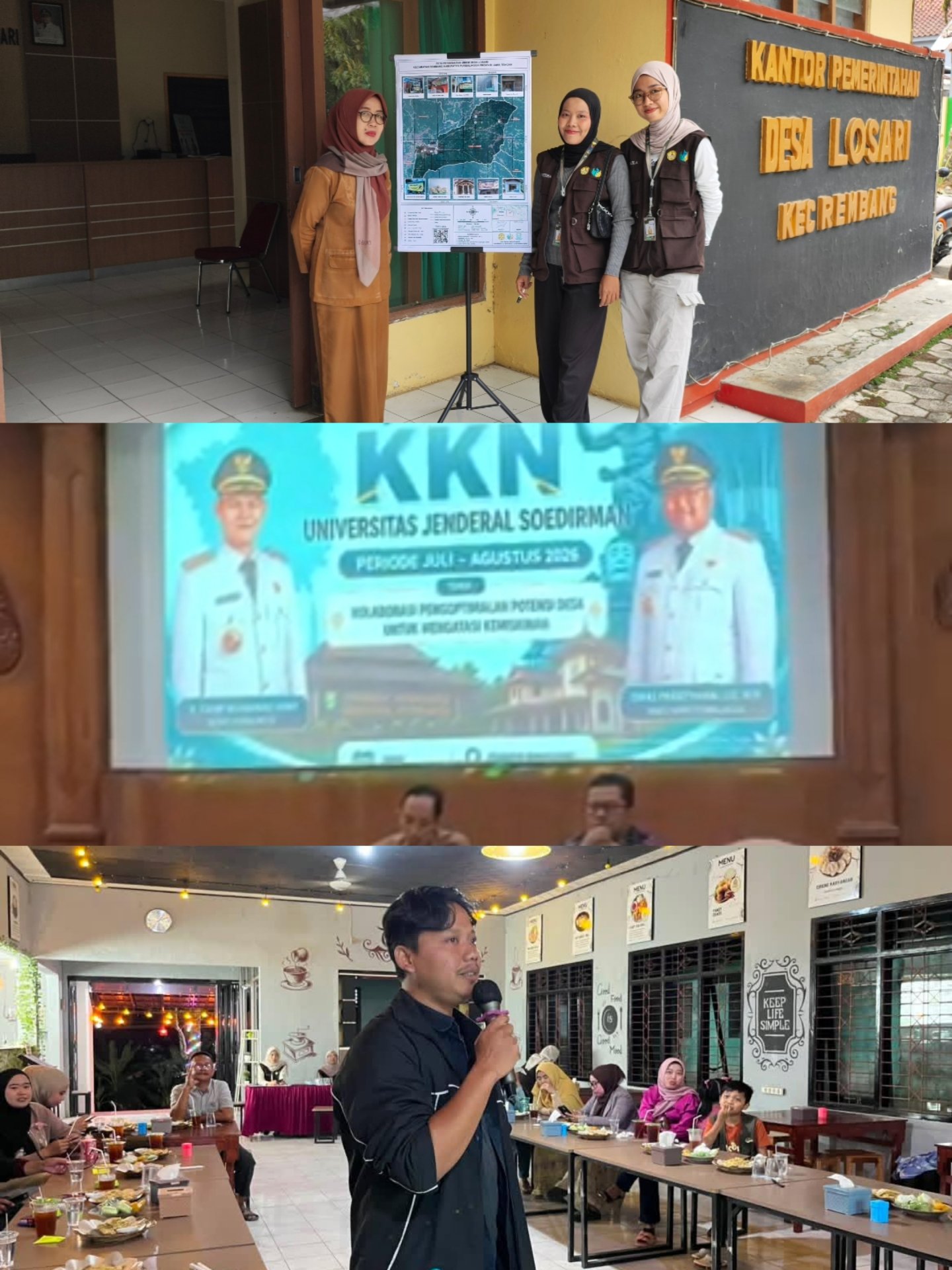 Pelaksanaan Program Kerja Penyerahan Peta UMKM, Penarikan Mahasiswa KKN Kab Purbalingga, dan Malam Perpisahan