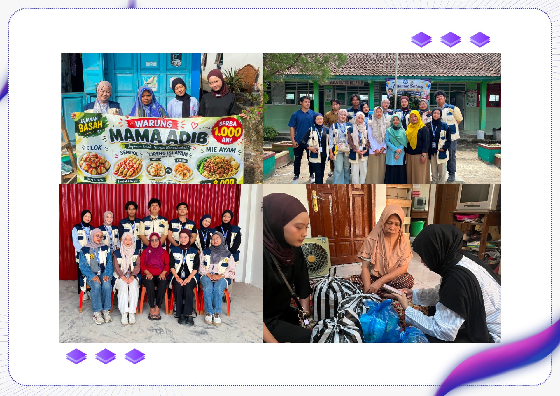 KKN Desa Mergasana Day 35: Pendampingan Pembuatan Katalog Produk WA Business, Pemasangan Banner UMKM, Pamit ke Pemerintah Desa dan Guru SDN 1 Mergasana, serta Sesi Foto Bersama