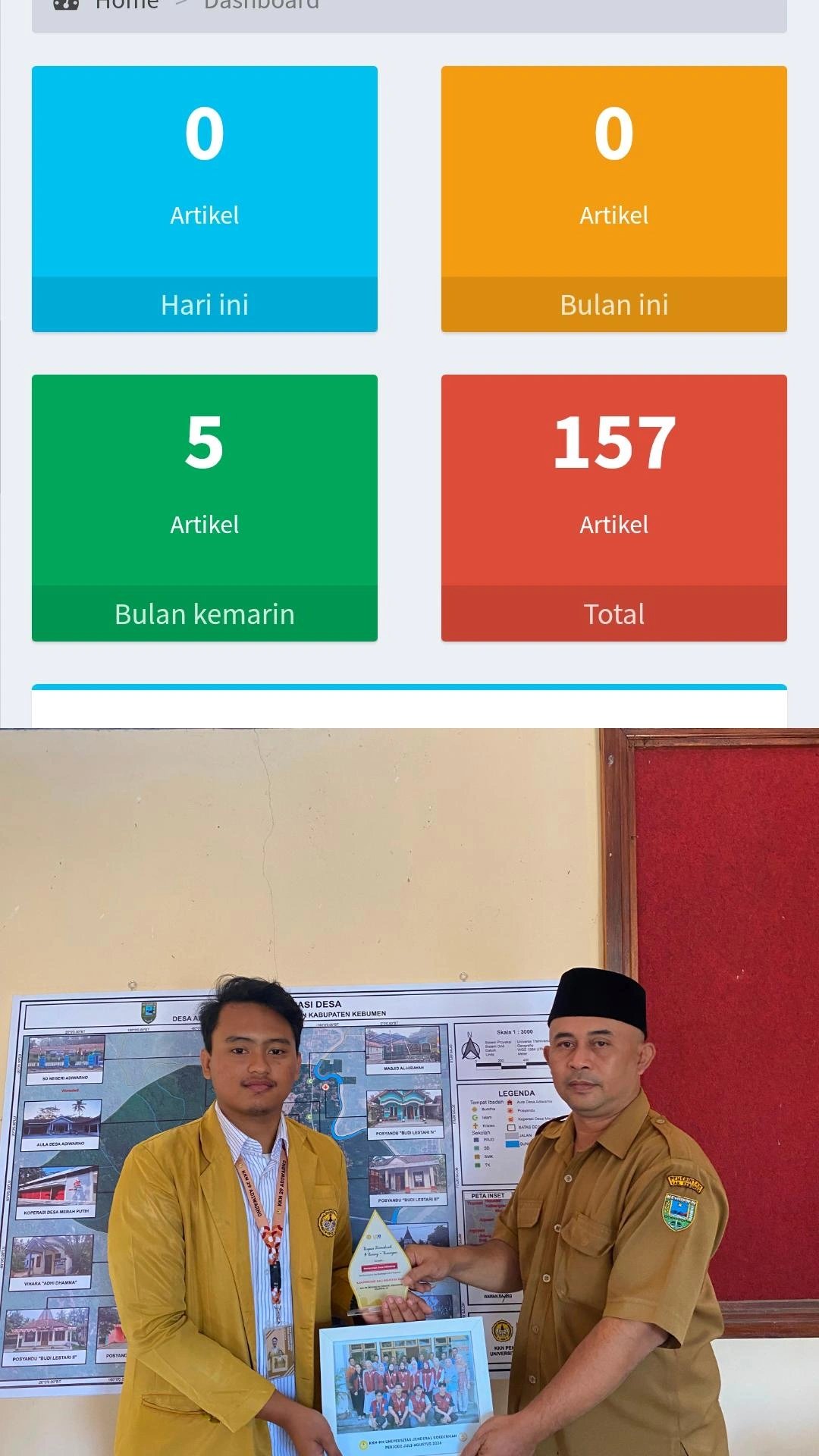 Penyerahan Peta Administrasi Desa dan Pembaruan Website