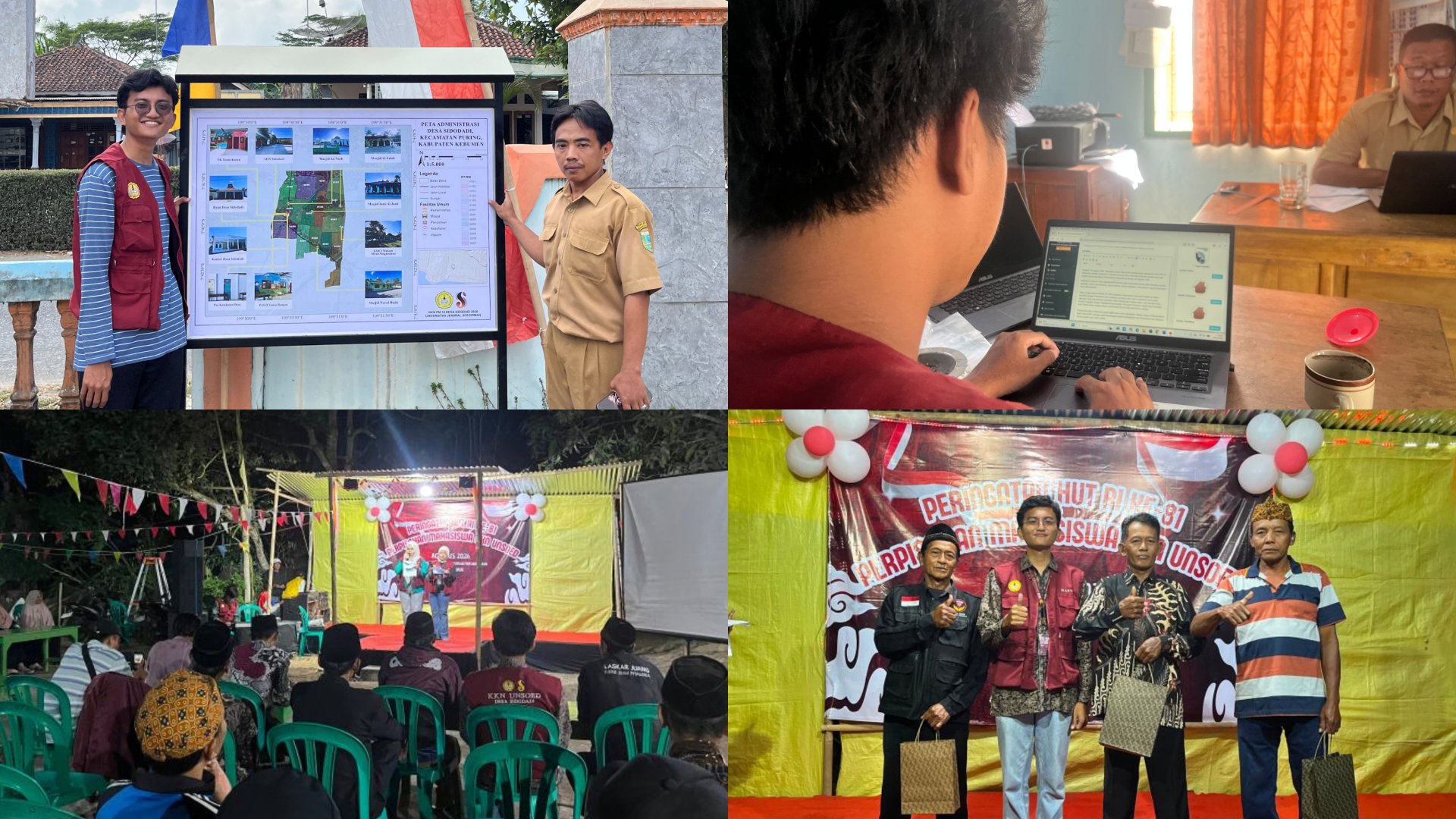 Pemasangan Peta Wilayah Administrasi Desa, Penyerahan Buku Profil Digital Desa, dan Perpisahan Mahasiswa KKN dengan Desa Sidodadi