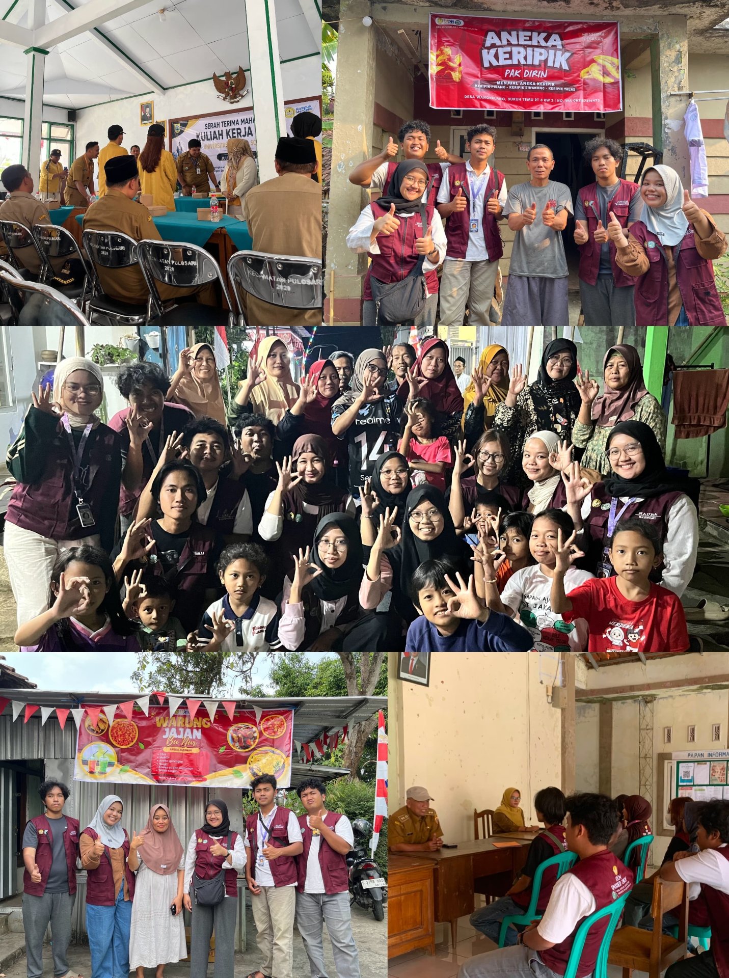 Berpamitan ke Balai Desa, Penarikan KKN Se-Kabupaten, Pemberian Banner UMKM, dan Makan Bersama Warga