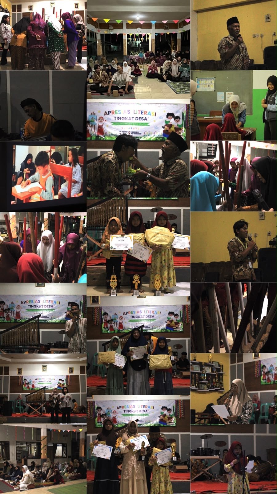 Penyelenggaraan Program Kerja Apresiasi Literasi Tingkat Desa : Malam Puncak Apresiasi Lomba, Penampilan Kesenian, dan Perpisahan dengan Warga Desa Karanggedang oleh Tim KKN Tematik Literasi UNSOED